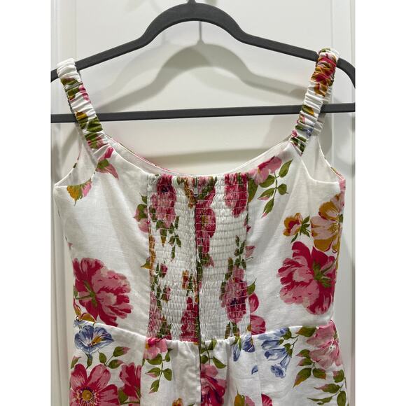 Reformation Sawyer Linen Floral Mini Dress Sz 8 - Picture 10 of 12
